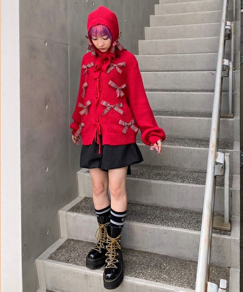 FANCY RIBBON KNIT CARDIGAN | Candy Stripper（キャンディ