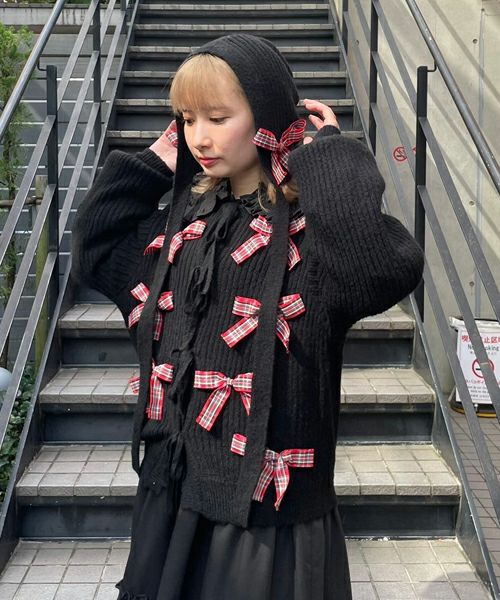 FANCY RIBBON KNIT CARDIGAN | Candy Stripper（キャンディ 