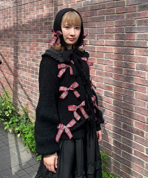 FANCY RIBBON KNIT CARDIGAN | Candy Stripper（キャンディ
