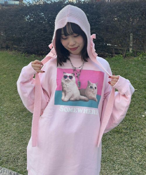 FANCY RIBBON HOOD BEANIE | Candy Stripper（キャンディ