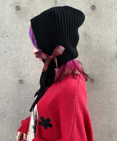 FANCY RIBBON HOOD BEANIE | Candy Stripper（キャンディ
