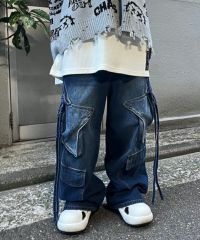 キャンディストリッパー　星柄デニムオーバーオール　キャンスパ Candy Stripper サロペット オーバーオール DAMAGE DENIM