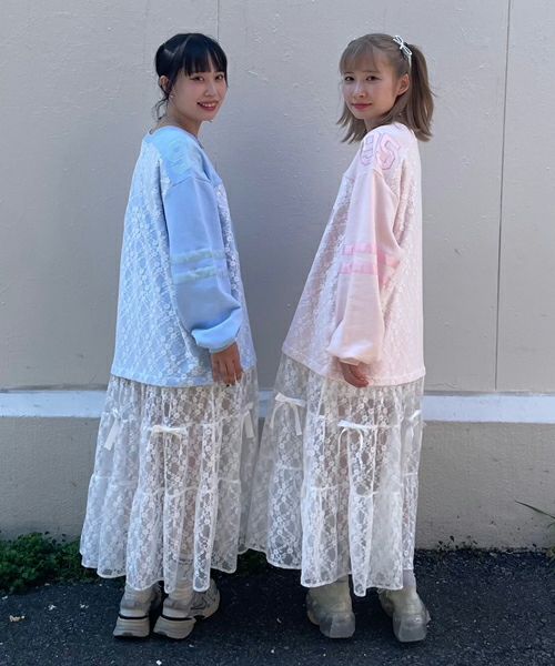 candy stripper ハート　総刺繍　トレンチコート N298 RIBBON RIBBON JERSEY BLOUSON | Candy Stripper（キャンディ