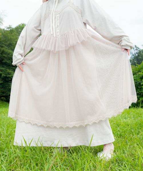 益若つばさ】CELESTIAL TULLE LAYERED DRESS | Candy Stripper