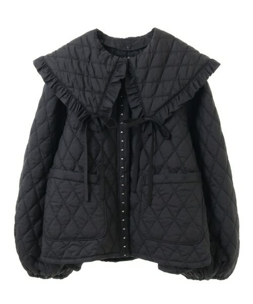 益若つばさ】FRILL COLLAR PRECIOUS QUIL TING JACKET | Candy 