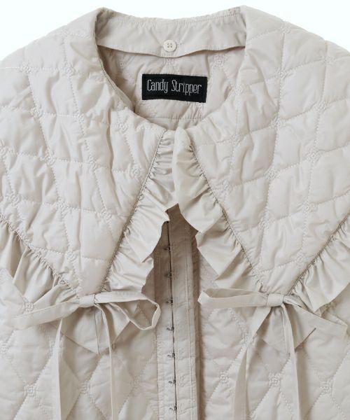益若つばさ】FRILL COLLAR PRECIOUS QUIL TING JACKET | Candy