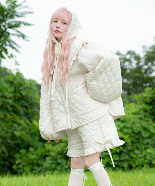 予約販売 益若つばさ】FRILL COLLAR Candy | JACKET TING QUIL PRECIOUS ジャケット・アウター