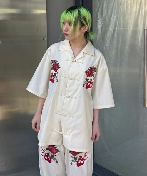 FIRE CAT CHINA SHIRT | Candy Stripper（キャンディ