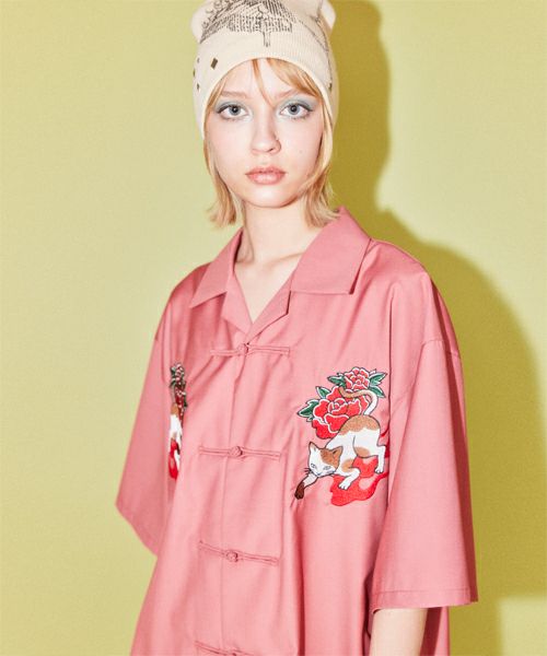 FIRE CAT CHINA SHIRT | Candy Stripper（キャンディ