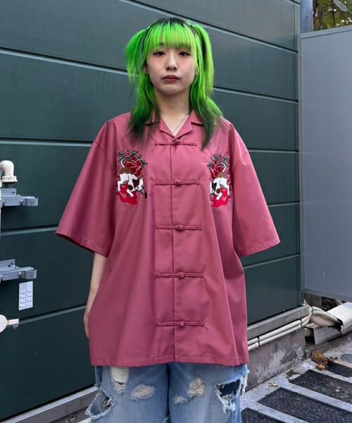 FIRE CAT CHINA SHIRT | Candy Stripper（キャンディ