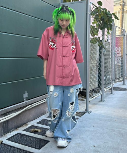 最新エルメス FIRE CAT CHINA SHIRT | Candy Stripper（キャンディ トップス