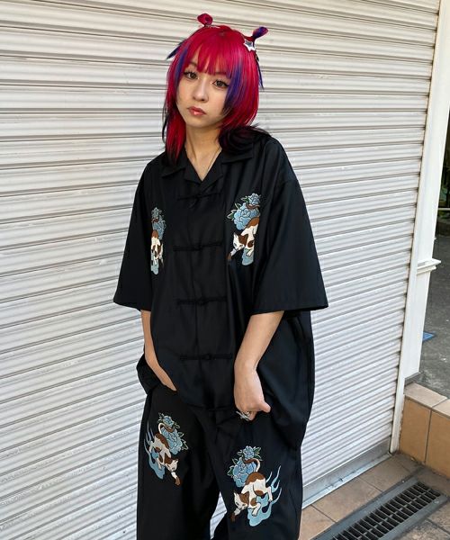 FIRE CAT CHINA SHIRT | Candy Stripper（キャンディ