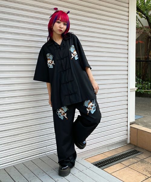 FIRE CAT CHINA SHIRT | Candy Stripper（キャンディ