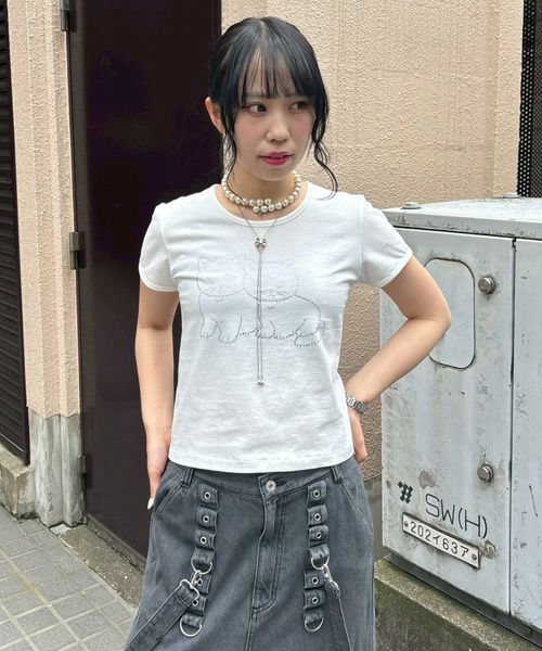 トップス BEP OG RHINESTONE BABY TEE WHITE BEP OG RHINESTONE TEE WHITE – BlackEyePatch