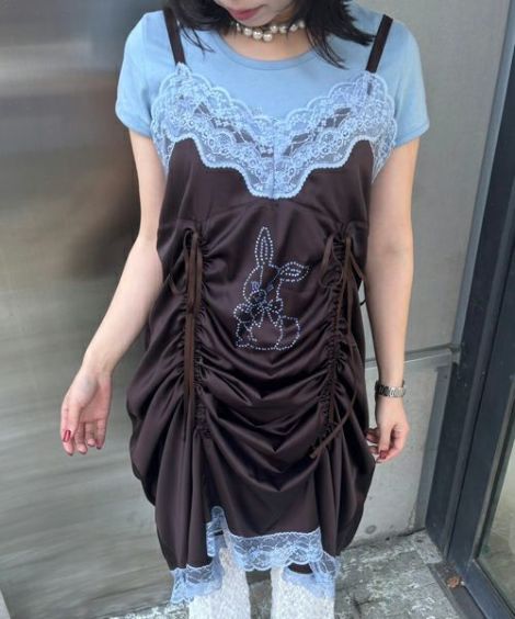 RHINESTONE BUNNY LINGERIE DRESS