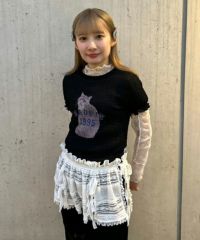 トップス CAT LAZY CAT SHIRRING TOPS | Candy Stripper（キャンディ ストリッパー