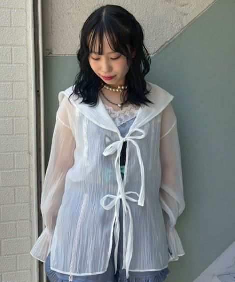 SHEER SAILOR BLOUSE