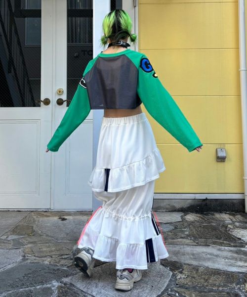 FRILL MESH JERSEY SKIRT | Candy Stripper（キャンディ