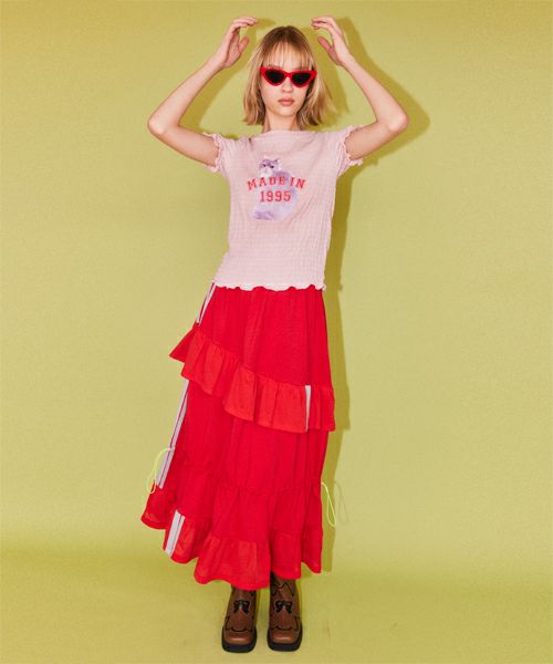 スカート CANDY STRIPPER MESH SWITCHED SKIRT FRILL MESH JERSEY SKIRT | Candy Stripper（キャンディ