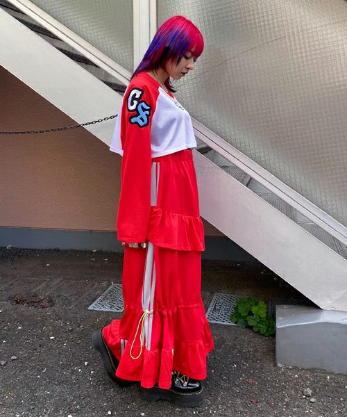 FRILL MESH JERSEY SKIRT | Candy Stripper（キャンディ