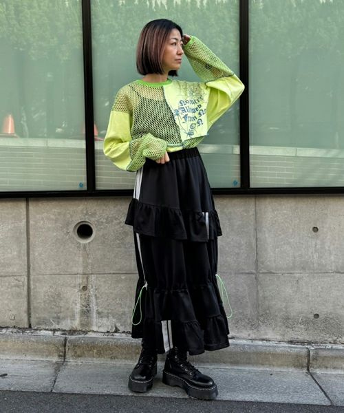 FRILL MESH JERSEY SKIRT | Candy Stripper（キャンディ