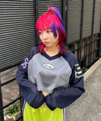 Candy Stripper HELLO KITTY MESH トップス キャンディ ストリッパー×ハローキティ、アップリケ刺繍のメッシュ