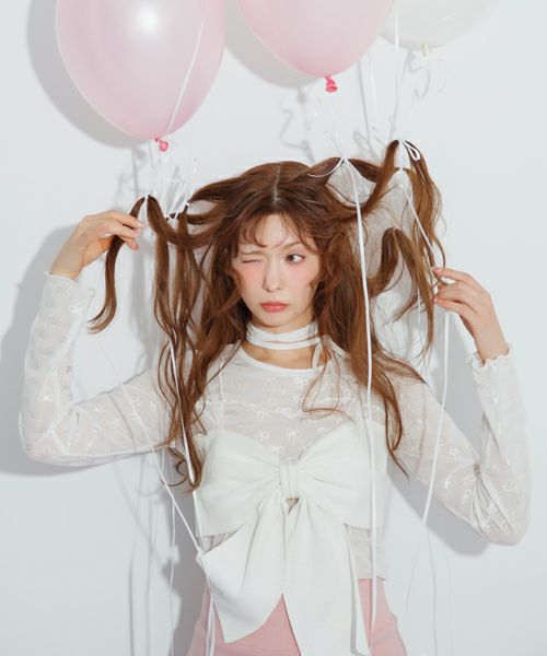 RIBBON SHEER CHOKER TOPS | Candy Stripper（キャンディ