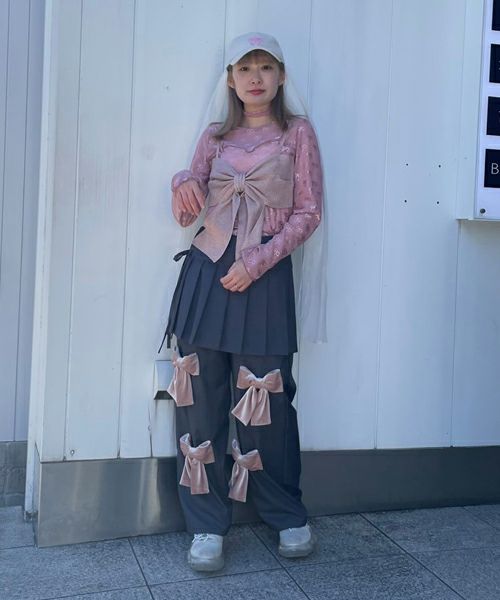 CANDY STRIPPER フリルリボン長袖トップス RIBBON SHEER CHOKER トップス（その他トップス）｜Candy