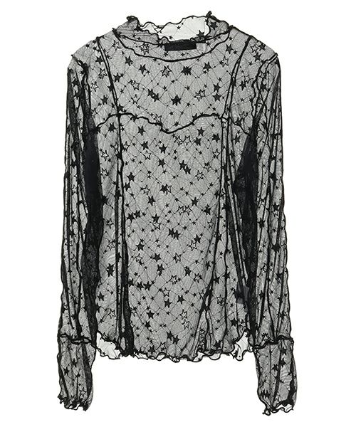SHEER GLITTER POLO TOPS | Candy Stripper（キャンディ