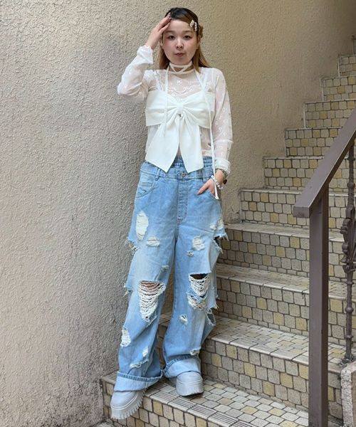 22000円タグ付き キャンディストリッパー ダメージジーンズ LiSA