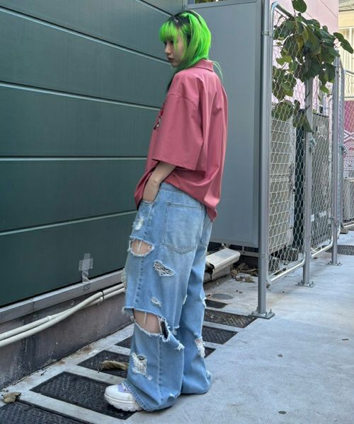 Candy Stripper CUTTING DAMAGE DENIM パンツ Candy Stripper（キャンディストリッパー）の「CUTTING DAMAGE