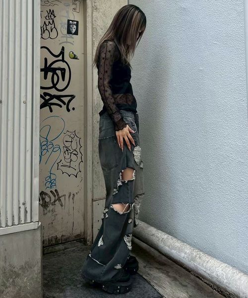Candy Stripper DAMAGE DENIM パンツ DAMAGE LAYERED DENIM PANTS | Candy Stripper（キャンディ