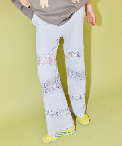 LACY PATCH WORK FLARE PANTS | Candy Stripper（キャンディ