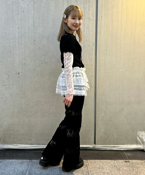 LACY PATCH WORK DROST パンツ LACY PATCH WORK DROST PANTS | Candy Stripper（キャンディ