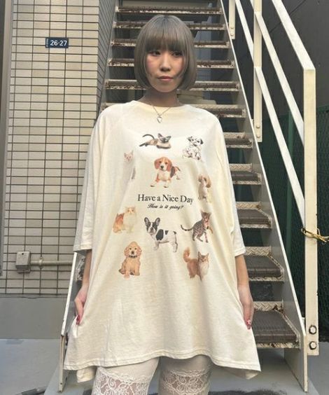 トップス Candy Stripper HELLO KITTYGAL BIG TEE HELLO KITTY】GALS L/S TEE | Candy Stripper（キャンディ