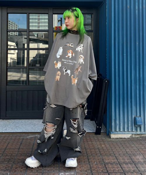 トップス Candy Stripper HELLO KITTYGAL BIG TEE HELLO KITTY】GALS L/S TEE | Candy Stripper（キャンディ