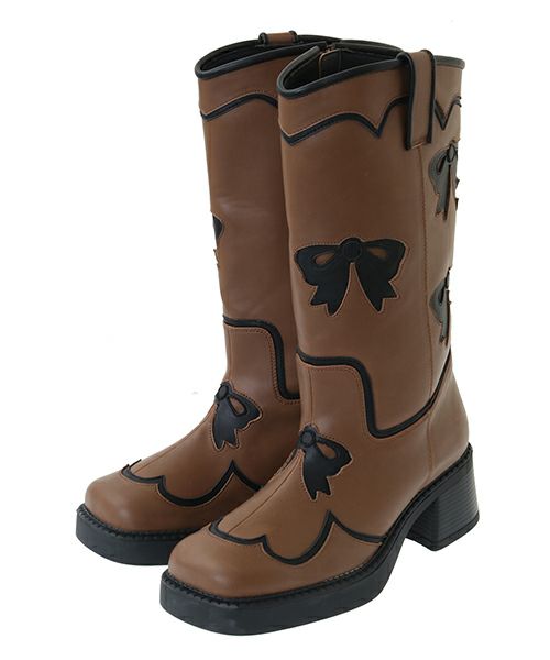 【特別送料無料！】 RIBBON WESTERN BOOTS | Candy Stripper（キャンディ 靴
