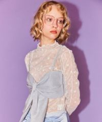 BIG RIBBON KNIT BUSTIER | Candy Stripper（キャンディ