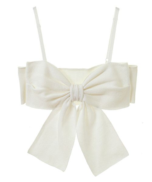 BIG RIBBON KNIT BUSTIER | Candy Stripper（キャンディ