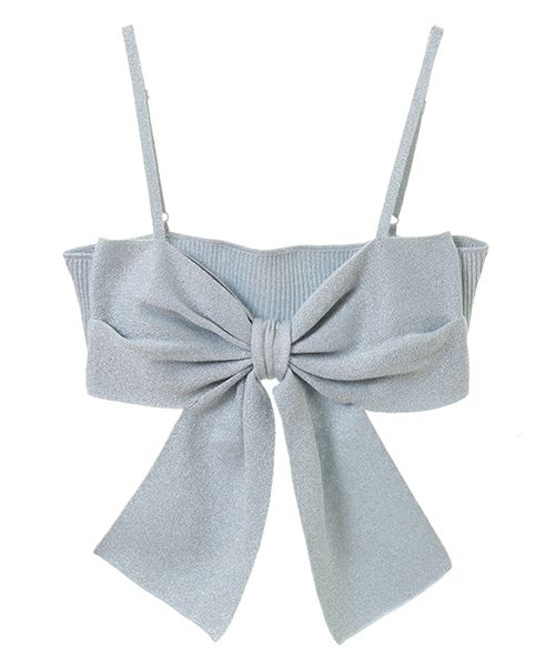 BIG RIBBON KNIT BUSTIER | Candy Stripper（キャンディ