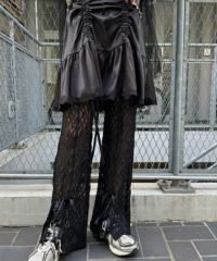 SATIN GATHER SKIRT LAYERED PANTS | Candy Stripper（キャンディ