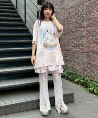 SATIN GATHER SKIRT LAYERED PANTS | Candy Stripper（キャンディ