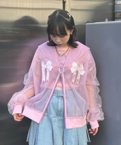 TULLE SHEER SAILOR BLOUSON | Candy Stripper（キャンディ