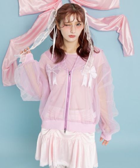 TULLE SHEER SAILOR BLOUSON