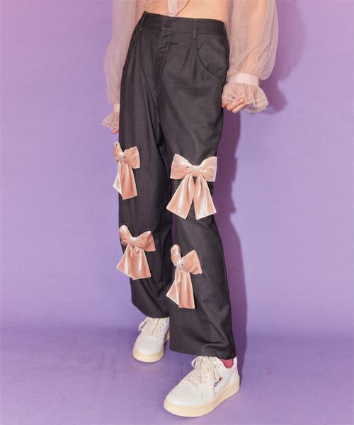 PRECIOUS RIBBON PLEATS WRAP SKIRT LAYERED PANTS | Candy Stripper  
