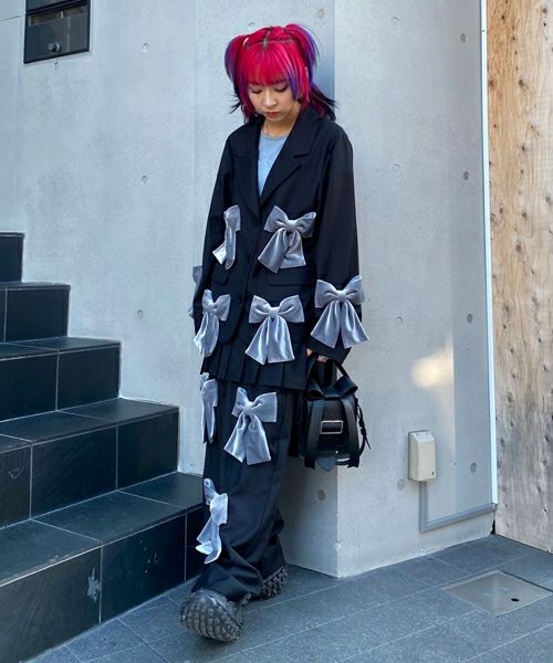 PRECIOUS RIBBON PLEATS WRAP SKIRT LAYERED PANTS | Candy