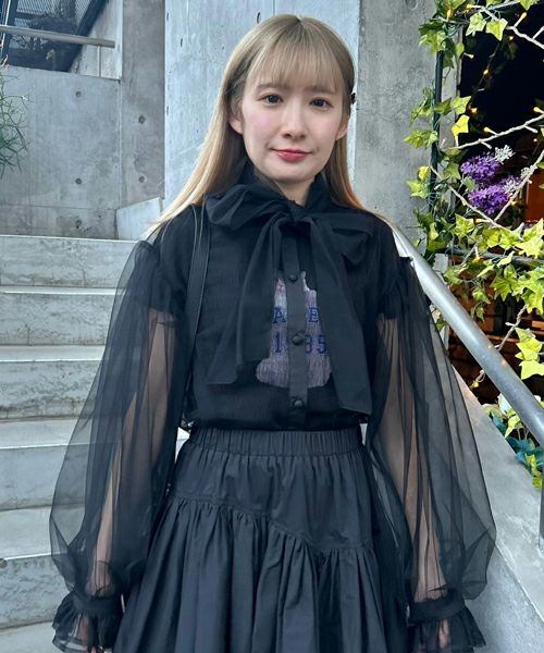RIBBON TULLE BLOUSE | Candy Stripper（キャンディ