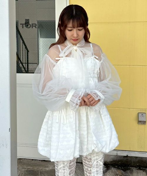 RIBBON TULLE BLOUSE | Candy Stripper（キャンディ ストリッパー