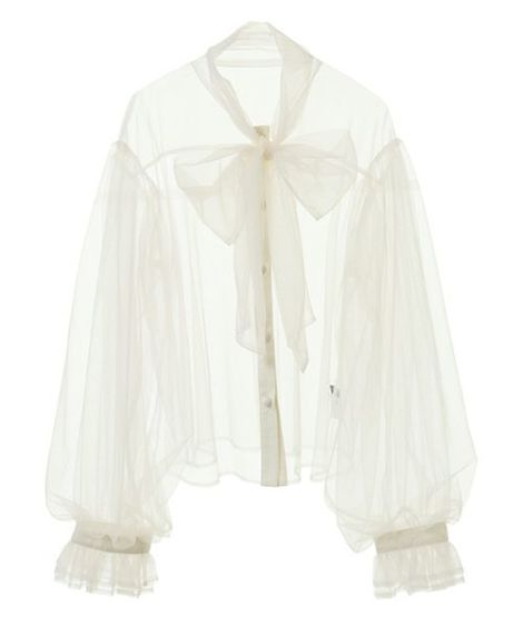 RIBBON TULLE BLOUSE