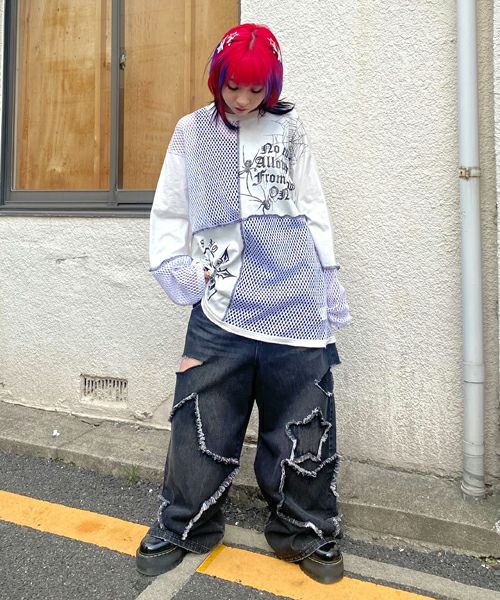 STAR PATCHED DENIM PANTS | Candy Stripper（キャンディ